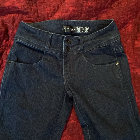 Dark blue nitrogen jeans. Flared - Picture 3 of 6